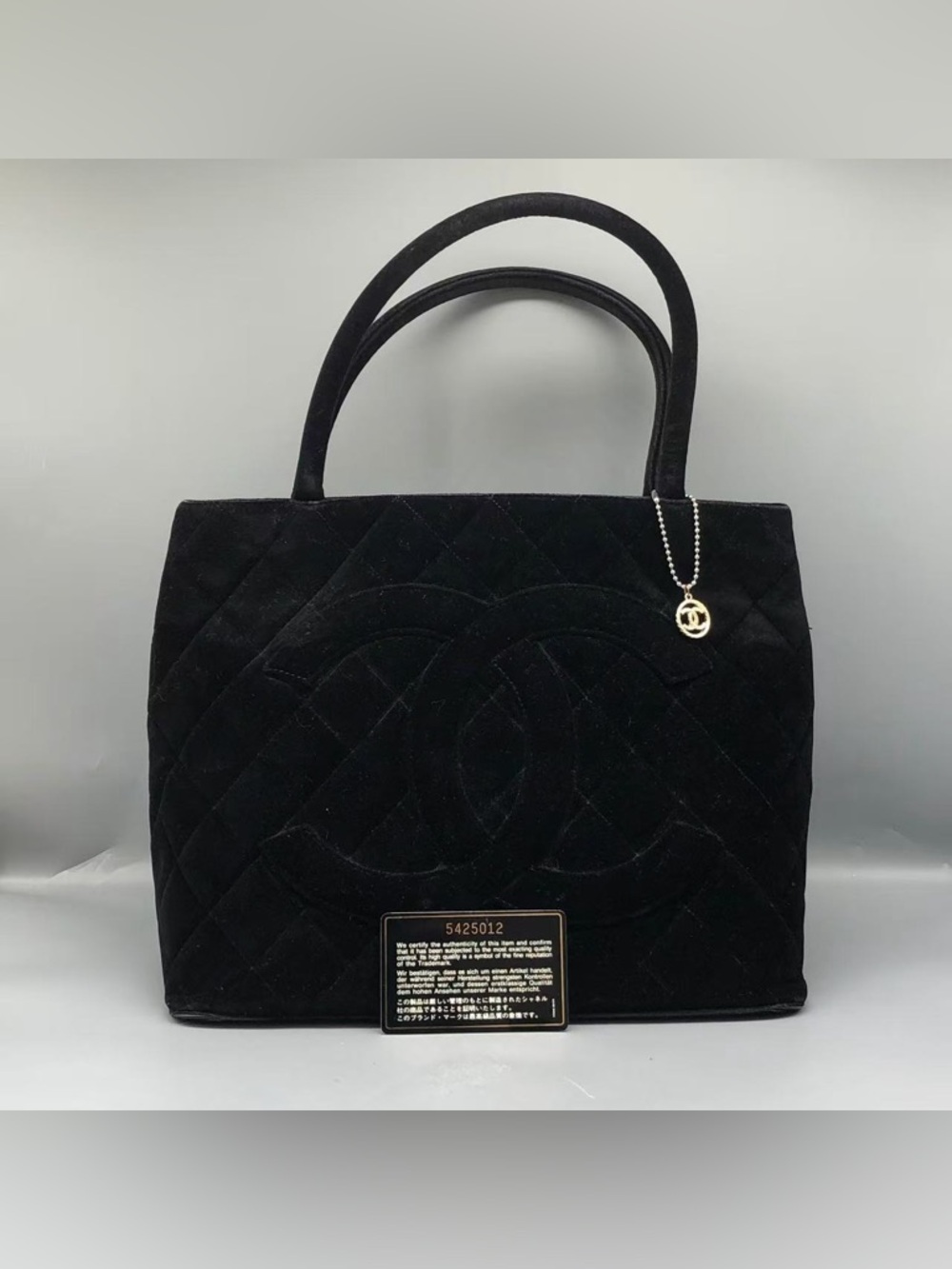 Vintage CHANEL Black Quilted Velvet Carryall Tote from the mid 1990s!
